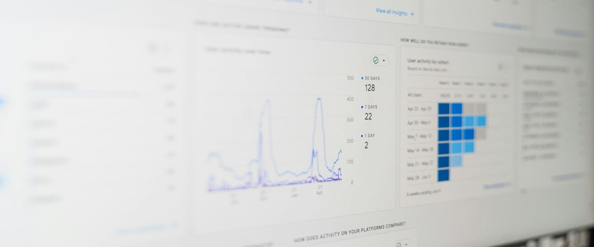 Marketing analytics dashboard on a laptop screen